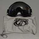 findway Ski Goggles OTG - Over Glasses Snow/Snowboard Goggles for Men, Women & Youth - 100% UV Protection (A4-black Frame Silver Lens(10%))