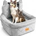 Dog Booster Car Seats for S/M Dogs Up to 35lbs,Pet Car Seat/Travel Bed with Washable&Removable Cover,Storage Pockets,Dog Safety Belt and Elevated Cushion Fits in Front/Back Seat