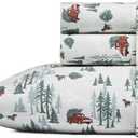 Eddie Bauer - Twin Sheets, Cotton Flannel Bedding Set, Brushed For Extra Softness, Cozy Home Decor (Tree Farms, Twin)