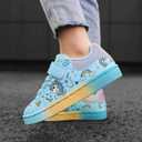 GEERX Toddler Girl Shoe Lightweight Casual Adjustable Strap Cute Unicorn Sneaker Comfortable for Walking Running (Infant/Toddler/Little Kid) (Blue)