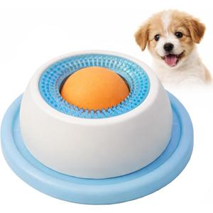 Calming Lick Bowl for Dogs & Cats, Non-Slip Slow Feeder, Anxiety Relief Enrichment Toy with Rotating Lick Ball for Liquid & Wet Food, Keeps Pets Busy, Happy & Engaged