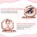 Woanger 36 Set Rose Compact Mirrors Bulk for Quinceanera, Sweet 16, Wedding Party Favors, Bridesmaid Gifts, Thank You Tags, White Organza Bags for Bridal Shower Bachelorette and Guest Gifts(Rose Gold)