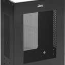 Tecmojo 2U Vertical/Horizontal Wall Mountable Server Rack, with Vented Enclosure for 19" IT Equipment, Cable Modems, Telecom, A/V, Black