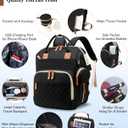 Diaper Bag with Changing Station, Waterproof 3 in 1 Baby Diaper Backpack with Foldable Changing Pad, Large Travel Back Pack for Baby Girl Boy, Baby essentials, Black