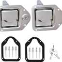 Newace Truck Tool Box Latch Replacement- 304 Stainless Truck Toolbox Lock kit 4-3/8x 3-1/4 with Washer, Trailer, UTV, Camper 2 PackOne Version Requires a Key,The Other Doesnt