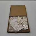 Chunful Wedding Hearts Guest Book Alternative with 100 Wooden Hearts Chips Storage Box and Pen Brown Wooden Theme Heart Picture Frame Rustic Guest Book Reception for Wedding Ceremony (Wildflower)