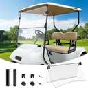 EZGO Golf Cart Windshield, Golf Cart Foldable Windshield Suitable for 1995-2013 EZGO TXT & PDS & DCS Golf Carts, Foldable Clear Windshield Replacement, PC Shield (Clean)
