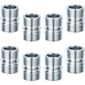 8pcs Coarse Thread Connectors for 0.94-0.98in/24-25mm Outside Diameters Wire Shelving Poles, Metal Shelf Coarse Thread Connectors for Storage Rack Units(Silver)