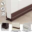 Yaocom 2 Brown 32 Inch Vinyl U-Shape Door Bottom Seal, Slide on Weatherstrip Interior Door Bottom to Block Light and Reduce Noise Fits 32 x 1-3/8 Doors, Fills 1/2 1-1/2 Gaps