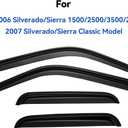Window Visors Rain Guards for 1999-2006 Chevy Silverado/GMC Sierra 1500/2500/ 3500/ 2500HD, Window Vent Wind Deflectors Visors Shades for 2007 Silverado/Sierra Classic Model - Extended Cab