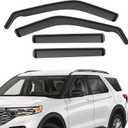 ACLONG Black Rain Guards Window Visor Fit for Ford Explorer 2020 2021 2022 2023 2024 in-Channel Side Shatterproof Sun Rain Visors, Window Deflectors, 4-Piece Set