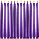 NIKY 10 inch Taper Candles Set of 12 Unscented Dripless Candlesticks 8 Hours Long Burning for Home Decoration Wedding Parties and Special Occasion Purple