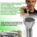 10 Pack 11062A Trailer Lug Bolts 1/2"-20 x 1-5/8" Solid Zinc-Plated Steel, Fits 5-Lug Hubs for Boat & Utility Trailers