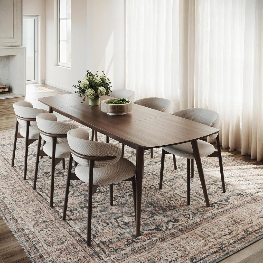 nuLOOM Luned Tan Bordered Washable Area Rug, 9' x 12' | Nuloom Luned Bordered 9' x 12' Machine Washable Area Rug for Living Room Bedroom Dining Room, Tan