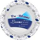 Lamosi 150 Counts 12 oz Paper Bowls, Heavy Duty Soak Proof Paper Bowls, Microwave Safe, Disposable Bowls Bulk for Breakfast, Lunch, and Dinner Meals