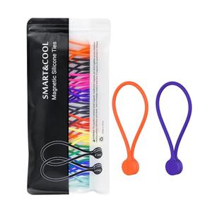 SMART&COOL Reusable Silicone Magnetic Cable Ties for Bundling and Organizing, Holding Stuff, Book Markers, Fridge Magnets, Assorted Color, 7.16'' (30-Pack, Multi)