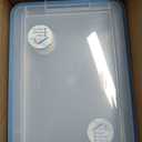 Sterilite 20 Qt Gasket Box, Stackable Storage Bin with Latching Lid and Tight Seal, Plastic Container to Organize Basement, Clear Base and Lid, 6-Pack