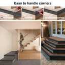 Non-Slip Step Edge Protector, Vinyl Stair Nosing - Self-Adhesive Anti-Slip Stair Nose Edging Trim, Stairway Nose Molding & Nosing Strip for High Traffic-Safety, Indoor-Outdoor Use(Black 2"2",10Ft)