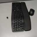 Wireless Keyboard and Mouse Combo, 30dB Quiet Ergonomic Wave Keyboard Set with Soft Leather Palm Rest, Dual-System Switch for Windows/Mac, Ideal for Business Teams Home Office - SABLUTE MA41 (Black)