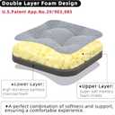 GOFORIT Memory Foam Seat Cushion，Kitchen Chair Cushions for Dining Chairs,Non-Slip Chair Pads with Removable Cover, 16'' x 16'', Grey, 16''x16''x3.5''