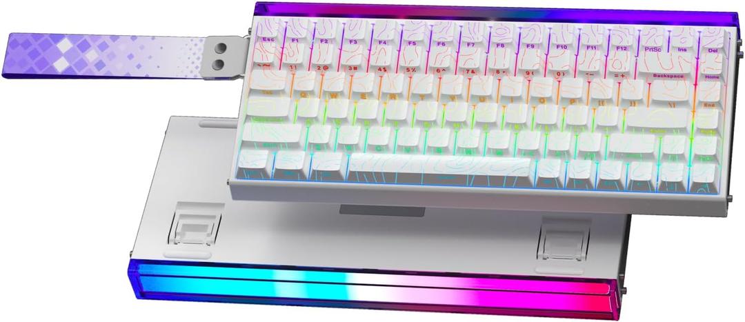 Aula Hero 84 HE - 75% Mechanical Gaming Keyboard, Hall Effect Magnetic Switches Keyboard, 8000Hz Polling Rate, RGB Neon Light Box, Hot-Swappable Side-Printed PBT Keycaps, Gamer Keyboards for PC/Mac (White)