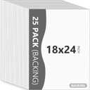 25 Pack Backing Boards Only - 18x24 Uncut White Mats Matboards, Acid Free & White Core Backerboards, Ideal for Photos/Pictures/Prints/Frames/Arts