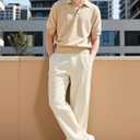 Heyfanee Mens Corduroy Casual Pants Relaxed Fit Trousers for Men with Belt Loops (36, Light Khaki)