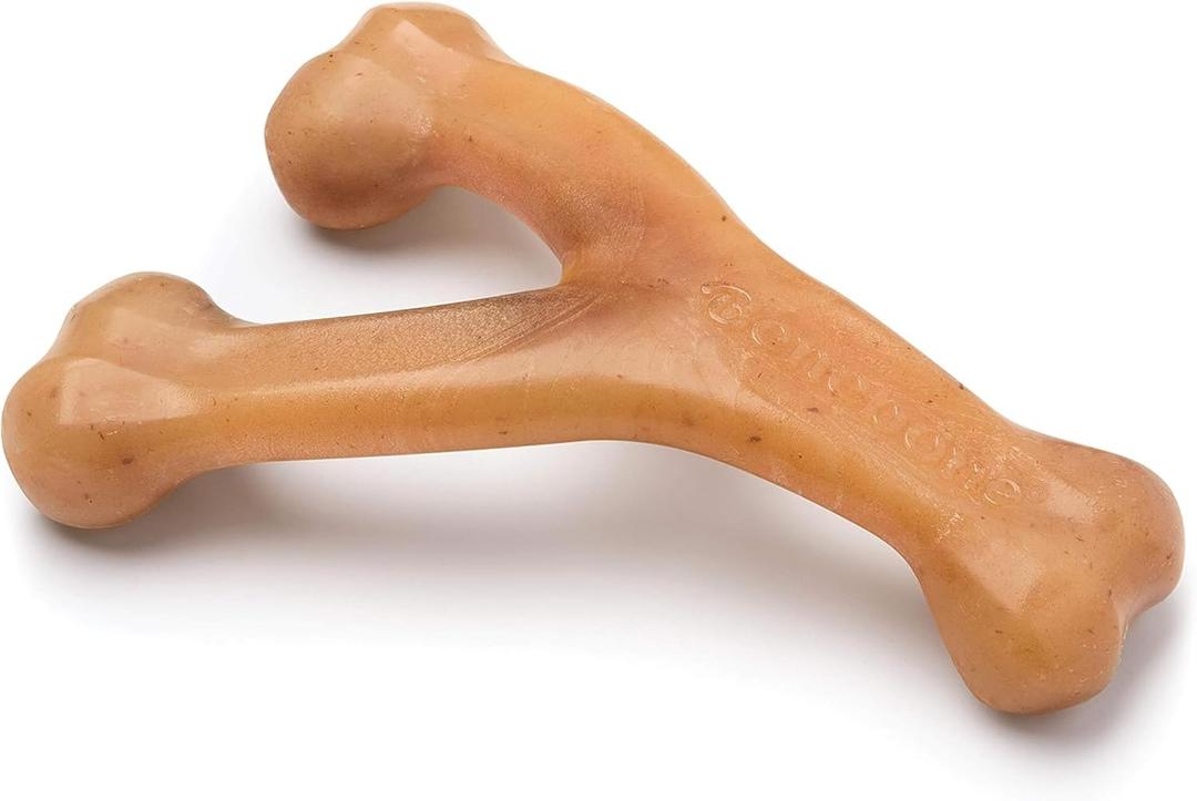 Benebone Wishbone Durable Dog Chew Toy for Aggressive Chewers, Real Chicken, Made in USA, Medium, for All Breed Sizes (Medium (Pack of 1))