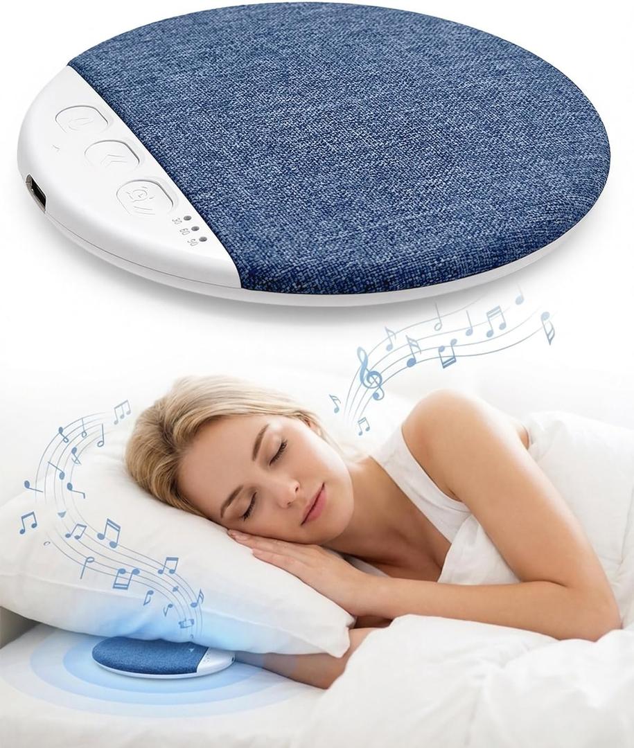 2026 New Sleep Pillow Speaker for Sleeping, Portable Under Pillow Speaker with BT 5.4, White Noise Timer Wireless Sleep Aid, 10H Battery Life, Stereo Bass Private Sleep Speaker for Adult, Kid
