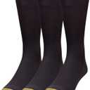 GOLDTOE Men's Metropolitan Crew Dress Socks, 3-Pairs (X-Large, Black)