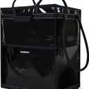 HOMESPON Large Black Rolling Shopping Bag with Wheels 142L Heavy-Duty Storage Organizer Waterproof & Zipper Closure Trolley Tote with 5 Handles for Travel,Camping,Grocery,Laundry and Daily Use