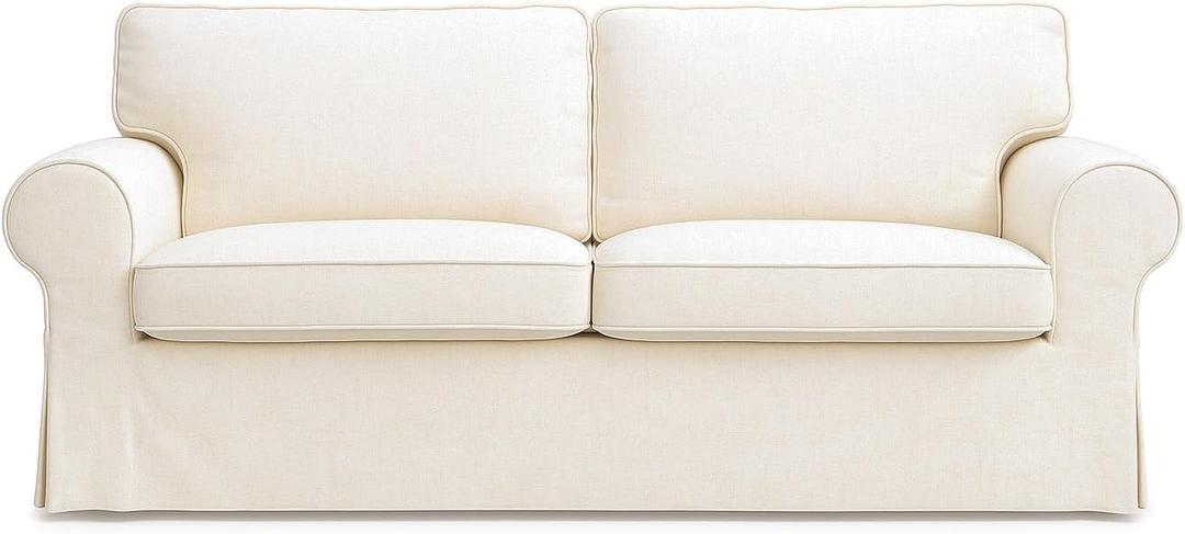 Ektorp Loveseat Cover Replacement for IKEA Ektorp Sofa Cover, Ektorp 2 Seater Sofa Cover Ektorp Couch Cover Only!(Polyester Daily Off White)
