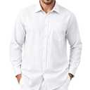Shtexus Men's Long Sleeve Button Down Dress Shirts Oxford Business Casual for Office Formal(White, S) (White, S)
