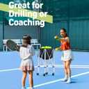 YooKoo Tennis Ball Hopper for 150 Balls, Tennis Ball Basket for Serve Training, Foldable Tennis Ball Cart with Storage Bag, Portable Pickleball Baseball Hopper Basket