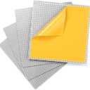 MIMAX Peel-and-Stick Baseplates - Self Adhesive Building Brick Plates - Compatible with All Major Brands - 4 Pack - 10 inch x 10 inch (Light Gray)