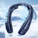 FUGUIFA Neck Air Conditioner Fans That Blow Cold Air, 8000 mAh Battery Operated Wearable Cooling Device Fan, Bladeless, Rechargeable Fan, 3 Speed Settings & 3 Wind Modes (Blue)