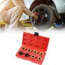 QWORK Axle Spindle Rethreading Tool Set, 8 Die Sizes, Compatible with 1-1/4" Socket/Wrench, for Vehicle Axle Thread Repair & Maintenance, Durable Storage Case