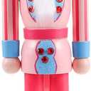 IMIKEYA Christmas Nutcrackers Figure: 1PCS Pink Wooden Nutcracker Soldier Christmas Ornament Decoration Ornament for Xmas Indoor Tabletop Desktop Shelves
