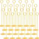 Urban Deco 24PK Table Number Holders Place Card Holders 12 Inch Table Card Holders Steel Card Holders for Photos, Food Signs, Memo Notes, Weddings, Restaurants, Birthdays (Gold 24PK)