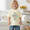 Toddler Boys Easter Shirt for Girls Kids Easter T-Shirts Tops Funny Bunny Graphic Tee Short Sleeve 2-8 Years (Yellow)