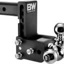 B&W Trailer Hitches Tow & Stow Adjustable Trailer Hitch Ball Mount - Fits 2" Receiver, Tri-Ball (1-7/8" x 2" x 2-5/16"), 5" Drop, 10,000 GTW - TS10048B