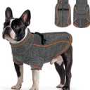 Dog Jackets for Small Dogs Boy, Reflective Fleece Dog Sweater Coat with D-Ring Zipper Up Warm Winter Cold Weather Doggy Clothes, Grey Medium