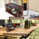 Portable AM FM Radios, Retro Radios with High-Powered Speakers, Support USB Power and Solar Panels Charging.Bluetooth TF Card (Rose Gold)