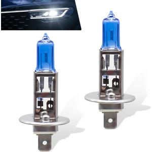 Pack-2 Car Halogen Bulbs, Quartz Driving Lights, 100 W Front Fog Light Bulbs, Bulb Replacements, Super Bright Auto Lights, Lighting Tool, Universal for Most Cars, Trucks, SUVs (White #H1)