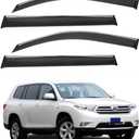 4Pcs Window Visor Deflectors Rain Guards for Toyota Highlander 2008-2013 Chrome Trim