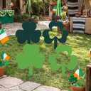 Zonon 4 Pcs Large 16 Inch Metal St. Patrick's Day Decorations Outdoor Shamrock Yard Garden Porch Lawn Sign St. Patrick's Day Green Lucky Clover with Stakes for Saint Patrick Irish Theme Party Favor