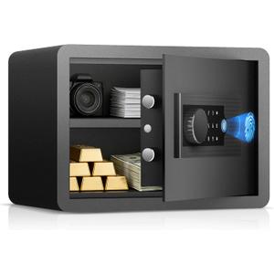 AEGIS Biometric Fingerprint Home Safe, 1.0 Cubic Feet Small Digital Security Hidden Safe Quick Access Unlock with Fingerprint/Keypad/Key for Cash, Jewelry, Document