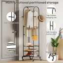 Garment Rack with Wheels,Small Metal Coat Rack With 4 Hooks,Freestanding Heavy Duty Clothing Rack with Shoe Shelves,Hanging Rod for Small Space,Bedroom,Entryway, Office, Living Room (Black)