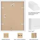 Puthiac 12x16 Solid Oak Wood Picture Frame, Fits 8x12 with Mat or 12x16 Without Mat, Wall Display Only, Vertical or Horizontal, Plexi Front, 1 Pack, White