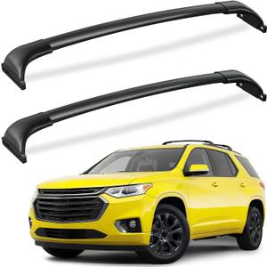 FengYu 300lbs Roof Rack Cross Bars Compatible with Chevy Chevrolet Traverse 2018 2019 2020 2021,Heavy Duty All-Metal Aluminum Roof Rails Crossbars Rooftop Cargo Bars Black Luggage Racks Carrier